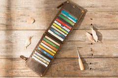 Cool Canvas Leather Mens Bifold Long Cards Wallet Long Wallet for Men - imessengerbags
