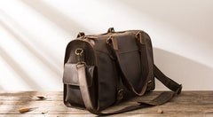 Cool Vintage Leather Mens Weekender Bag Travel Bags Shoulder Bags for men - imessengerbags