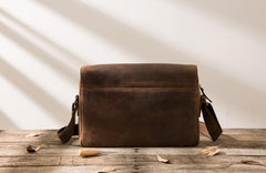 Cool Leather Coffee  Mens Messenger Bags Vintage Shoulder Bags  for Men