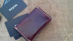 Leather Mens Slim Front Pocket Bifold Small Wallets Card Wallet for Men - imessengerbags