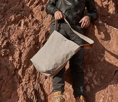 Mens Canvas Gray Cool Bucket Courier bag Messenger Bag Canvas Side Bag for Men - imessengerbags