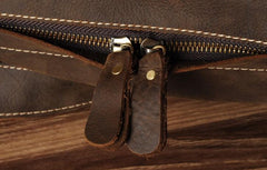 Genuine Leather Mens Cool Backpack Sling Bag Large Brown Travel Bag Hiking Bag for men - imessengerbags