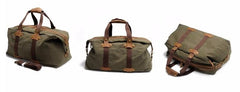 Mens Waxed Canvas Weekender Bag Canvas Travel Bag Shoulder Bag for Men