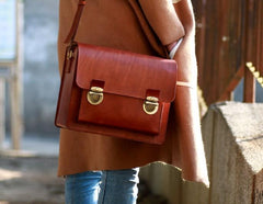 Handmade Vintage Coffee Leather Mens Camera Shoulder Bags Camera Messenger Bag for Men - imessengerbags