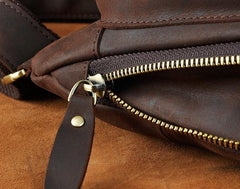 Cool Leather Mens One Shoulder Backpack Sling Bag Chest Bag Sling Backpack for men