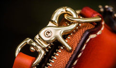 Handmade Leather Small Tooled Mens billfold Wallet Cool Chain Wallet Biker Wallet for Men