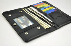 Cool Leather Mens Long Wallet Vintage Leather Long Wallet for Men - imessengerbags