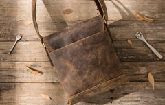 Small Leather Vintage Mens Cool Messenger Bags Shoulder Bags  for Men