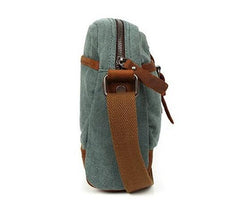 Mens Waxed Canvas Leather Small Courier Bags Canvas Side Bag for Men - imessengerbags
