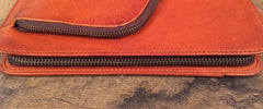 Genuine Leather Mens Cool Long Leather Phone Wallet Zipper Clutch Wristlet Wallet for Men - imessengerbags