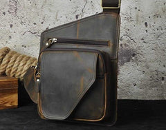 Leather Mens Chest Bag Sling Bag Sling Shoulder Bag Sling Backpacksfor men - imessengerbags