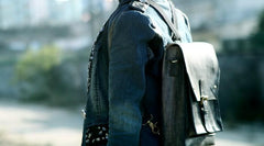 Cool Handmade Leather Mens Backpack Travel Backpack Messenger Bag for men - imessengerbags