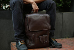 Leather Mens Backpacks Cool Travel Backpacks Laptop Backpack for men - imessengerbags