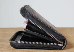 Handmade Genuine Leather Mens Cool Tooled Long Leather Wallet Bifold Clutch Wallet for Men - imessengerbags