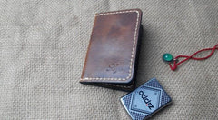 Mens Leather Slim Front Pocket Bifold Small Wallets Card Wallet for Men