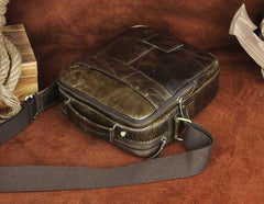 Small Leather Mens SIDE BAG COURIER BAG Messenger Bag Shoulder Bag for Men