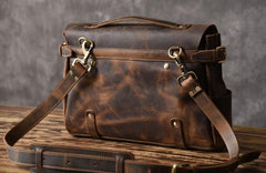 Genuine Leather Mens Cool Messenger Bag Briefcase Work Bag Business Bag for men