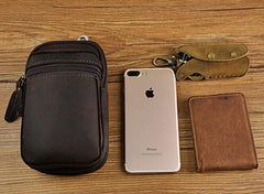 Mens Small Leather Belt Pouch Holster Belt Case Cell Phone Waist Pouch for Men - imessengerbags