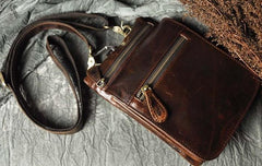 Mens Leather Small Side Bag COURIER BAG Waist Pouch Holster Belt Case Belt Pouch for Men