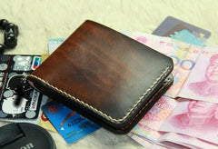 Vintage Leather Mens Slim Small Wallet Leather Small Wallets for Men - imessengerbags