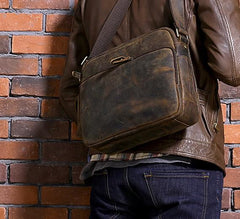 Cool Leather Vintage Mens Messenger Bags Small Shoulder Bags for Men - imessengerbags