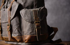Oil Wax Canvas Mens Cool Backpack Bag Sling Bag Large Travel Bag Hiking Bag for Men