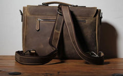 Handmade Leather Mens Cool Messenger Bag Work Bag Backpack Travel Bag Briefcase Bag for men