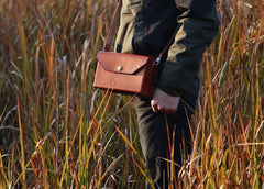 Handmade Leather Mens Box Bag Small Shoulder Bag Messenger Bag for Men