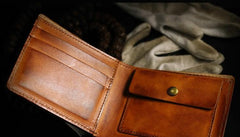 Handmade Leather Lion Mens billfold Wallet Cool Leather Wallet Slim Wallet for Men - imessengerbags