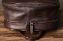 Genuine Leather Mens Cool Backpack Sling Bag Large Black Travel Bag Hiking Bag for men - imessengerbags