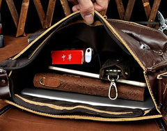 Cool Vintage Leather Mens Small Side Bag Messenger Bag Shoulder Bag for Men