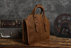 Handmade Leather Mens Cool Messenger Bag Briefcase Work Bag Business Bag for men