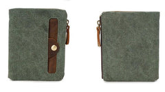 Mens Canvas Small Wallets for men Bifold Cool Men billfold Small Wallet - imessengerbags