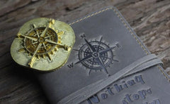 Handmade Leather Mens Cool Short Wallet Passport Card Holder Small Card Slim Wallets for Men - imessengerbags