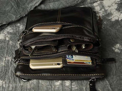Mens Leather Small Side Bag Messenger Bag Courier bag for Men - imessengerbags
