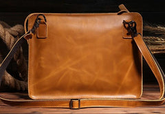 Vintage Small Leather Mens Messenger Bag Clutch Wristlet Shoulder Bag for Men