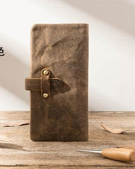 Cool Canvas Leather Mens Long Wallet Long Wallet for Men - imessengerbags