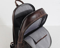 Genuine Leather Mens Cool Backpack Sling Bag Large Black Travel Bag Hiking Bag for men
