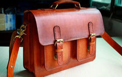 Cool Handmade Leather Mens Messenger Bag Briefcase School Bag for men