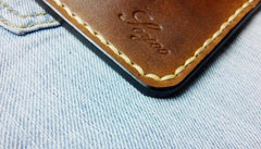 Mens Brown Leather Slim Front Pocket Wallets Leather Cards Wallet for Men - imessengerbags