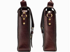 Handmade Leather Mens Cool Messenger Bag Sling Bag Chest Bag Bike Bag Cycling Bag for men - imessengerbags