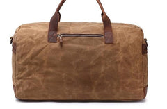 Mens Waxed Canvas Leather Weekender Bag Canvas Large Travel Bag for Men - imessengerbags