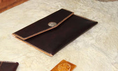 Handmade Leather Mens Large Clutch Wallet Wristlet Wallet iPad Case