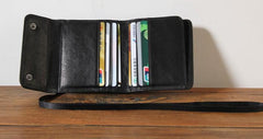 Genuine Leather Mens Cool billfold Leather Wallet Men Small Wallets Trifold for Men - imessengerbags