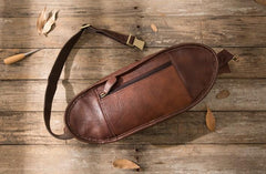 Coffee Cool Leather Fanny Packs Mens Waist Bag Hip Pack Belt Bag for Men