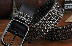 Genuine Leather Punk Rock Biker Trucker Mens Belt Men Black Coffee Belt for Men