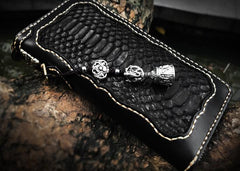 Handmade Leather Mens Chain Biker Wallet Cool Leather Wallet Long Clutch Wallets for Men - imessengerbags