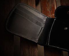 Handmade Leather Bifold Mens billfold Wallet Cool Slim Wallet Biker Wallet for Men - imessengerbags