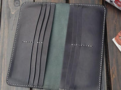 Handmade Leather Wallet Mens Clutch Wallet Cool Wallet Long Wallets for Men - imessengerbags
