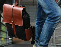 Handmade Mens Leather Backpacks Cool Travel Backpacks Laptop Backpack for men